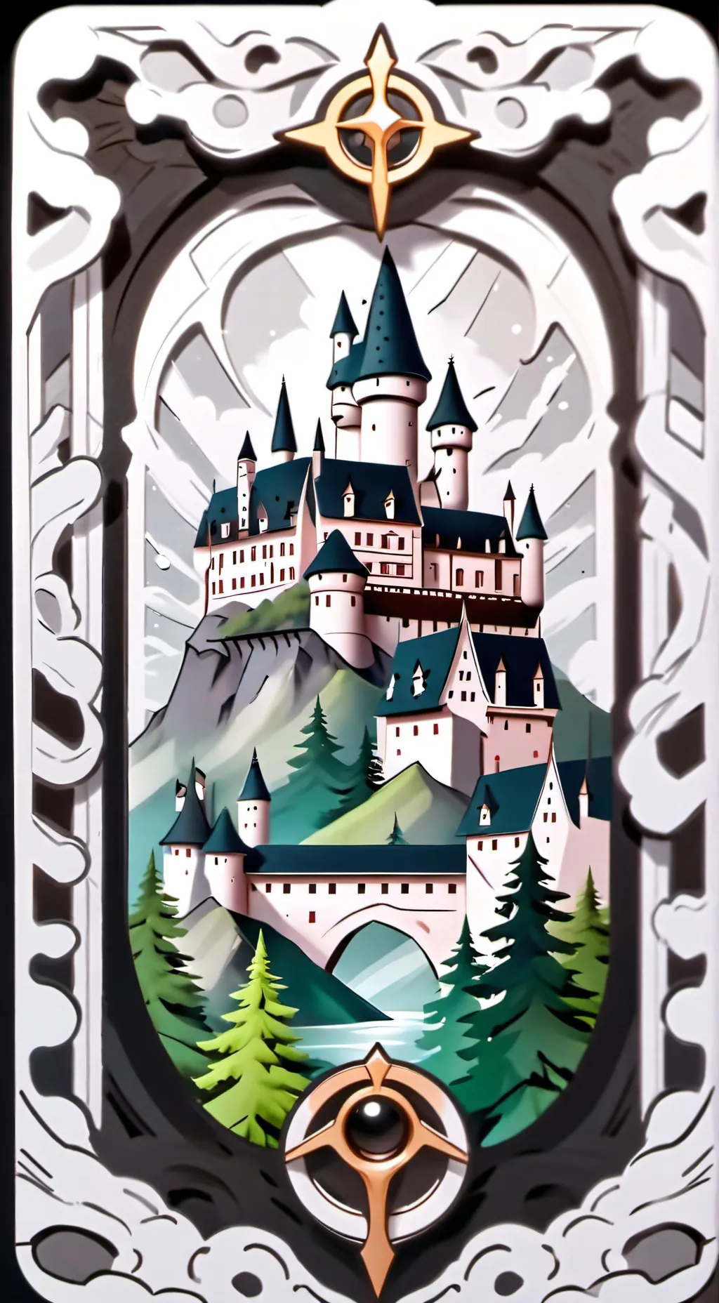 ai character: Merlin + Hogworts  background