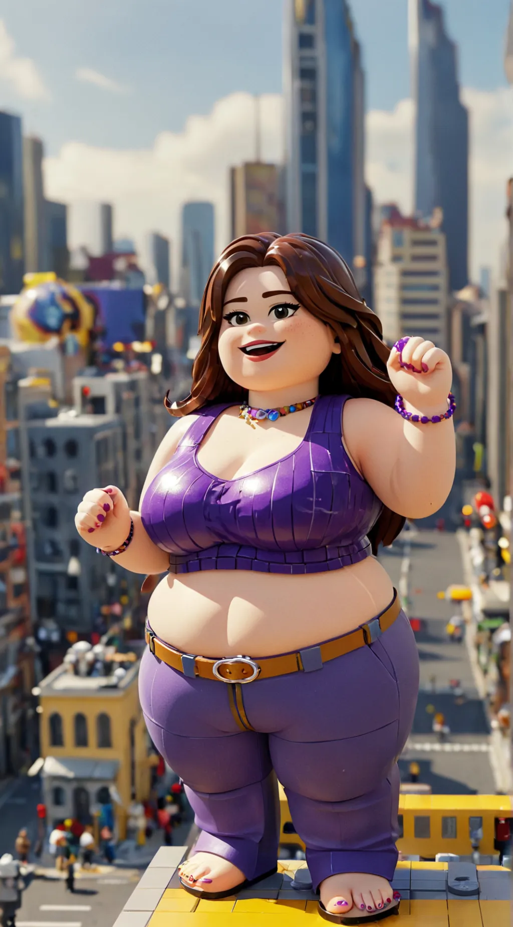 ai character: Lego Giantess  background