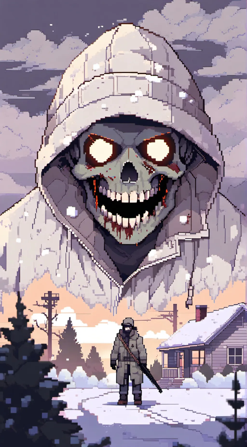 ai character: Frozen apocalypse  background