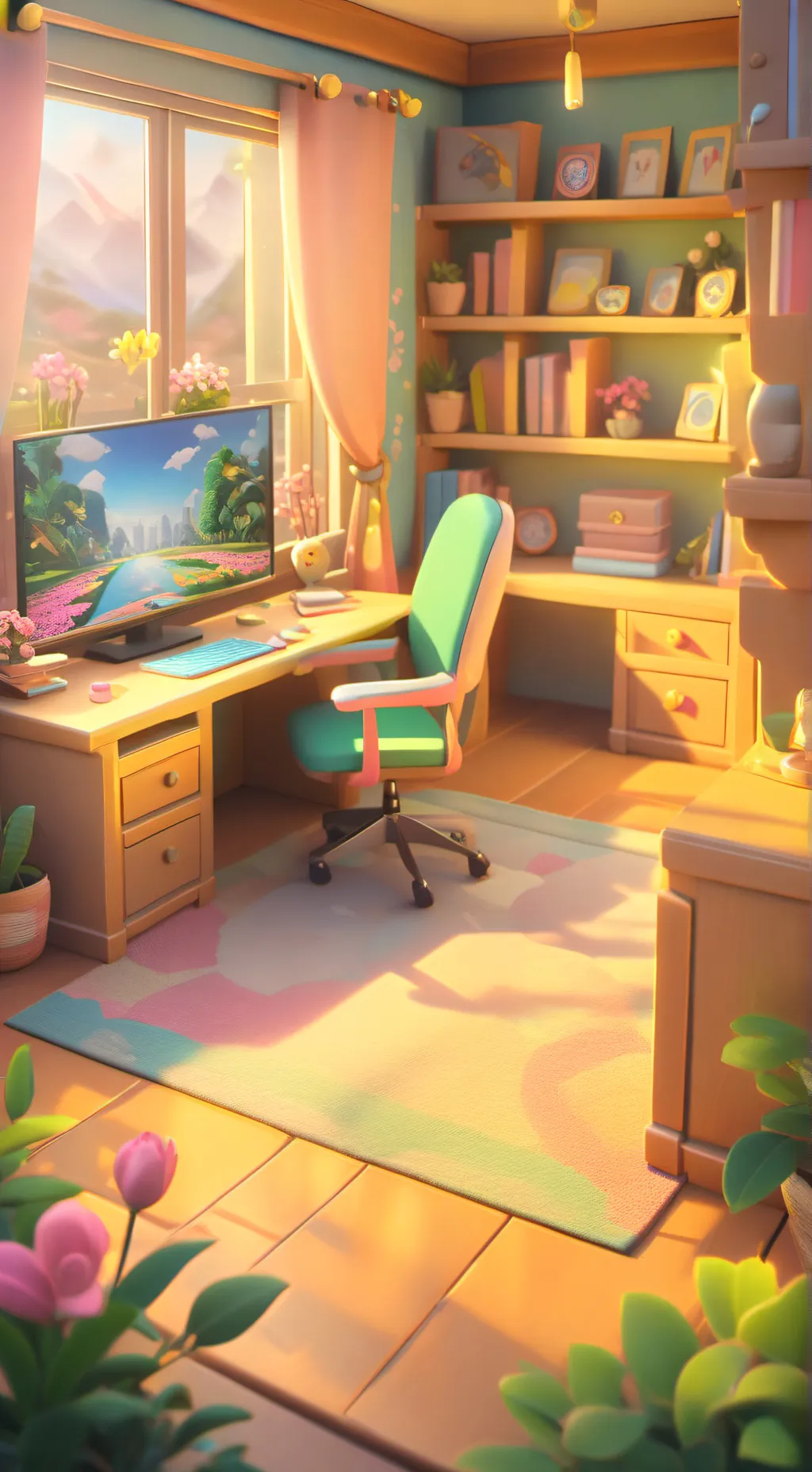 ai character: Pomnis 24th bday background