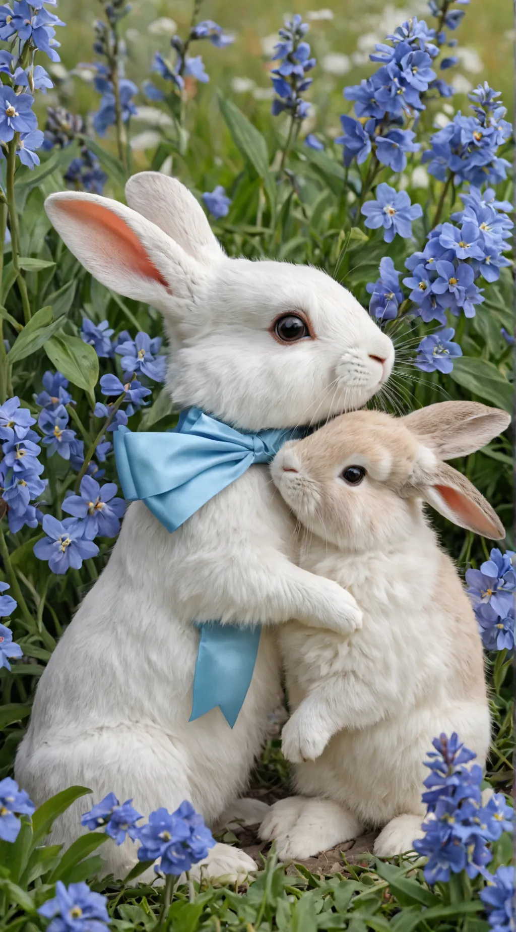 ai character: Lovely rabbits background