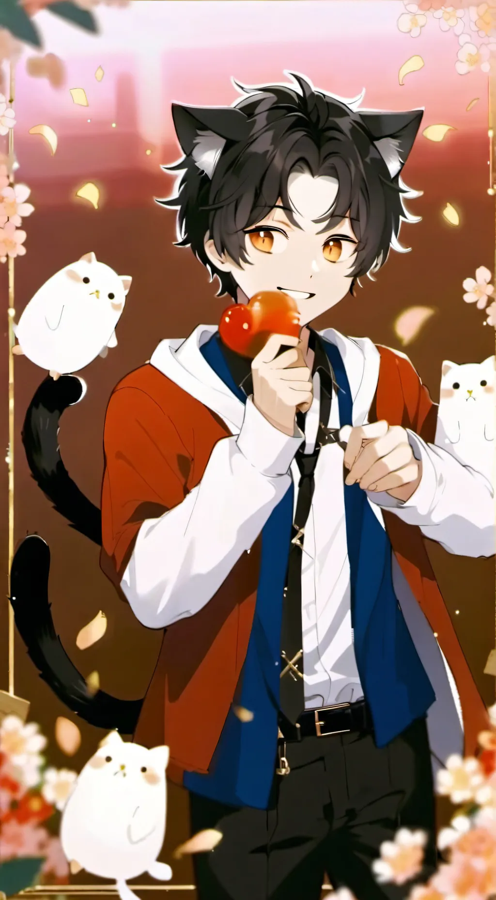 ai character: uwu cat boy  background