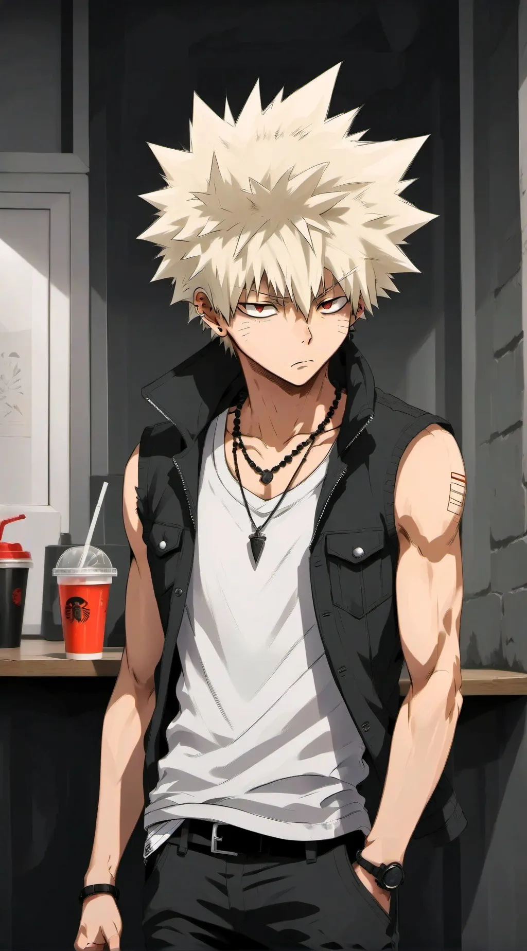 ai character: Katsuki Bakugo background