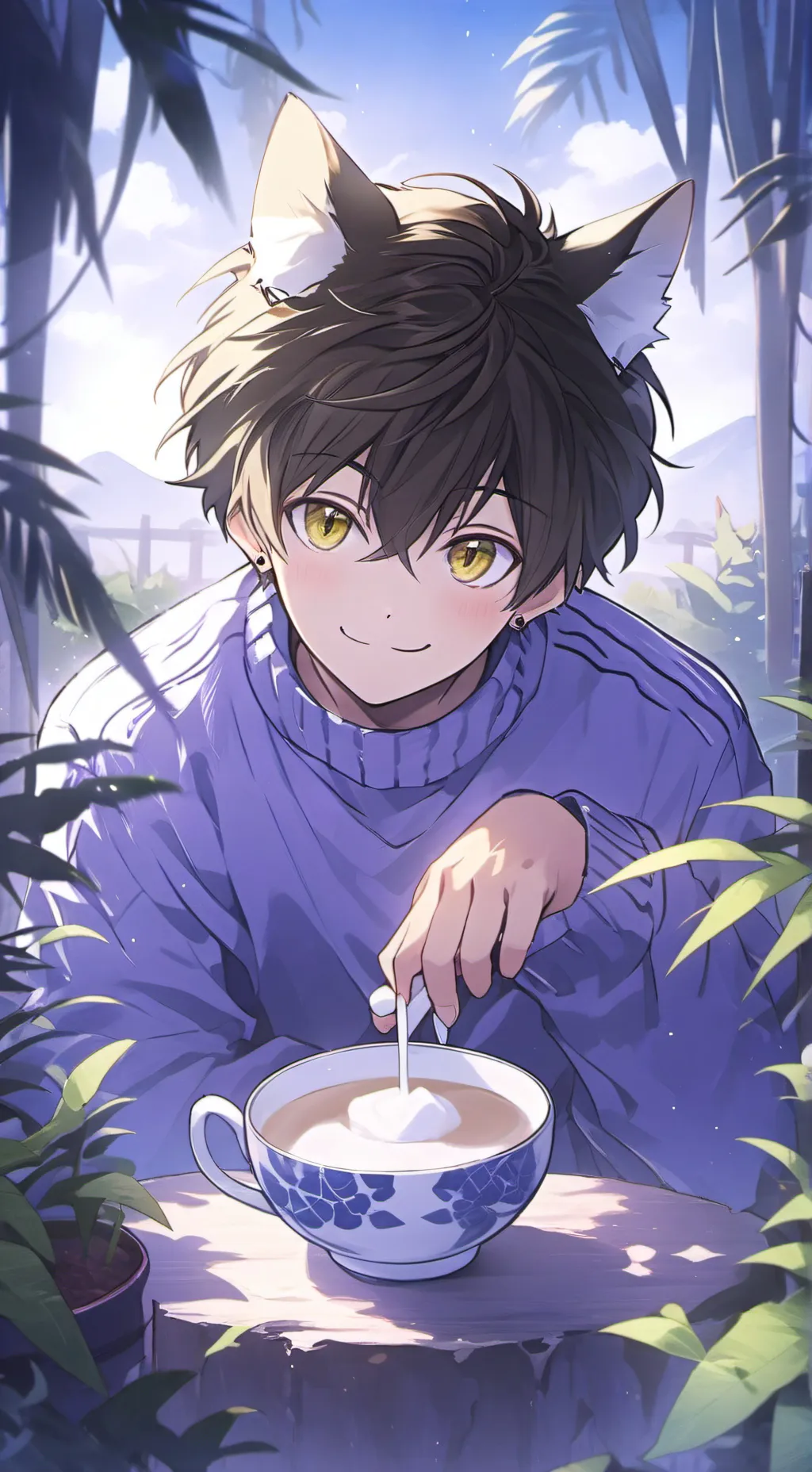 ai character: SKZ Cam Cat Spirit background