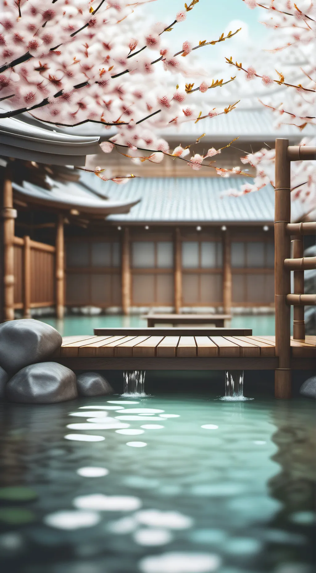 ai character: KNY hot spring day background