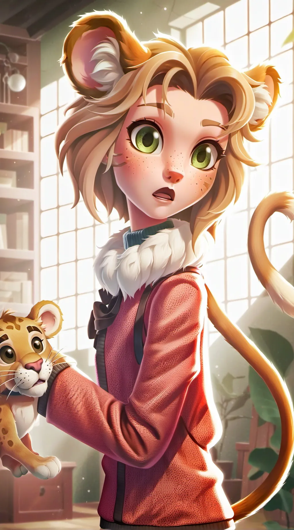 ai character: Stealthy Tigrina Spirit background