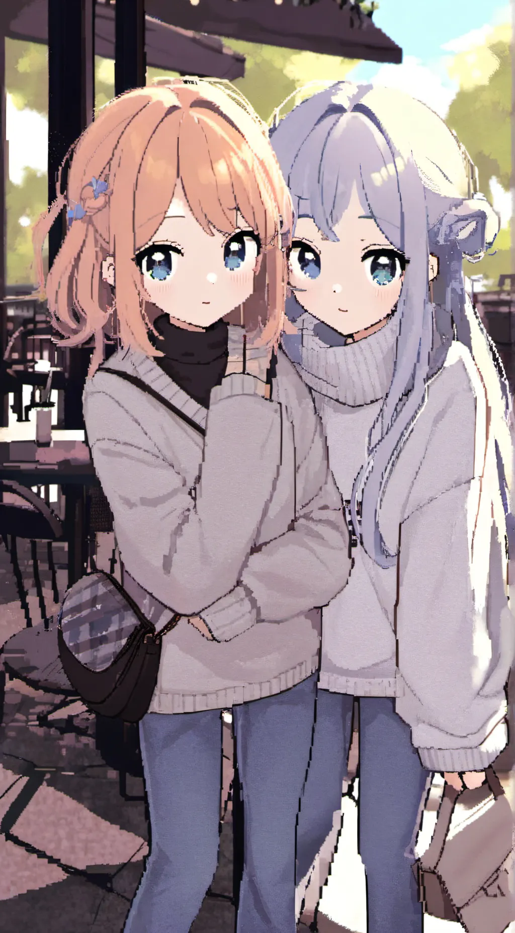 ai character: Sapphire and Amber background