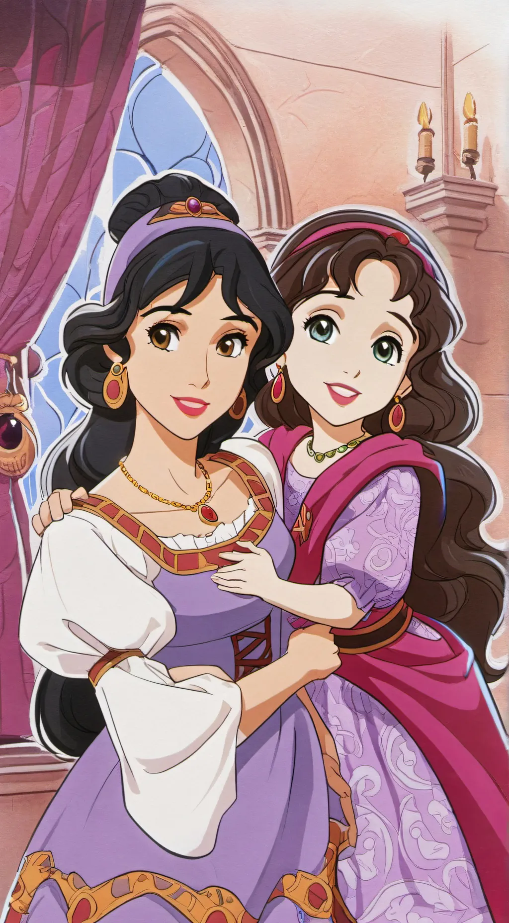 ai character: Esmeralda zoie  background