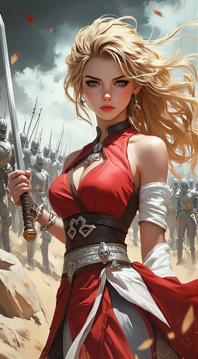 ai character: Warrior Heather ❤️ background