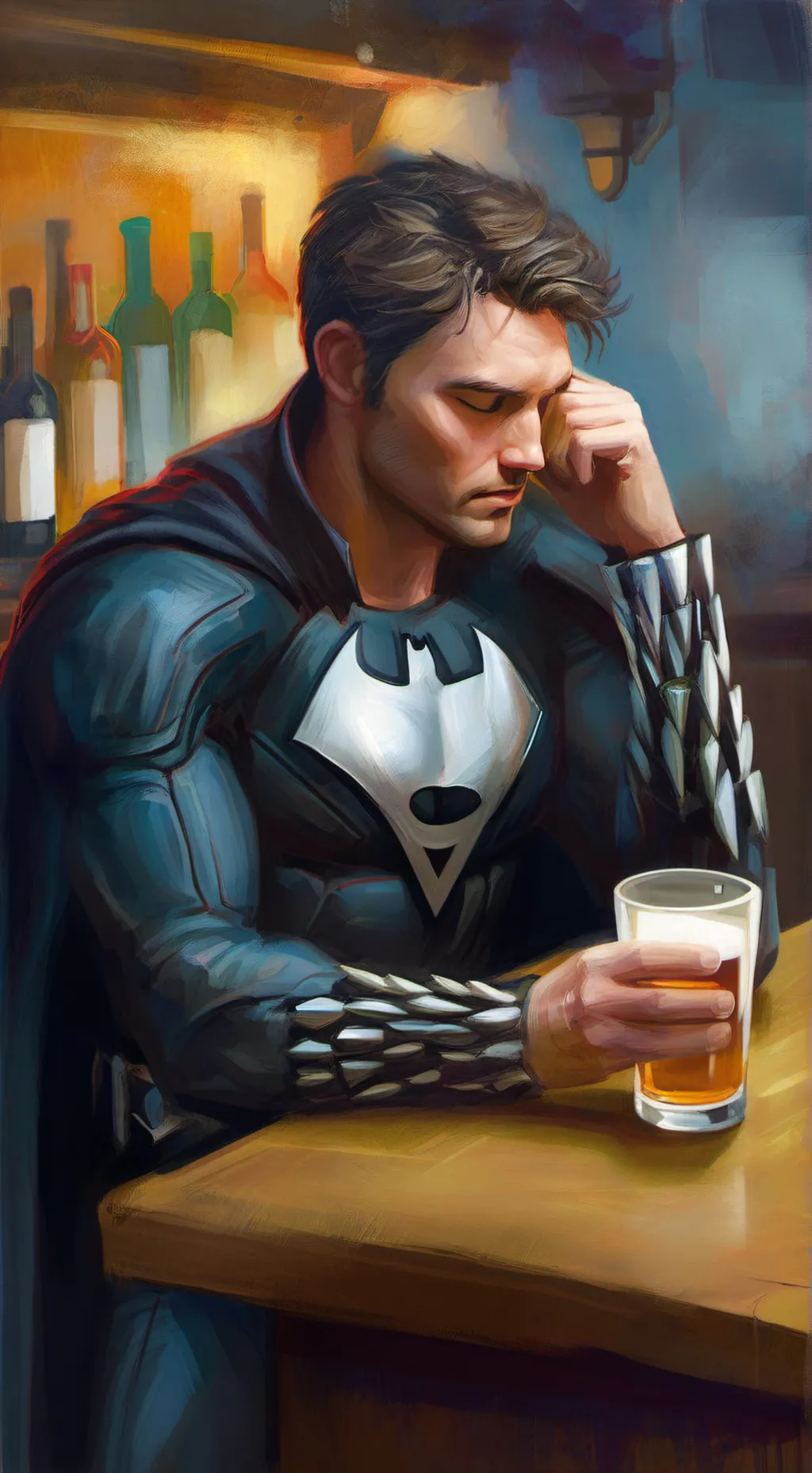 ai character: Black Blazer background