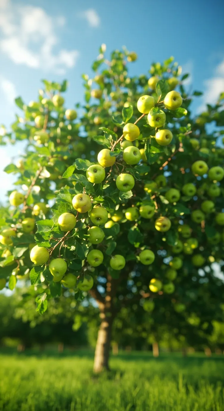 ai character: Green apple background