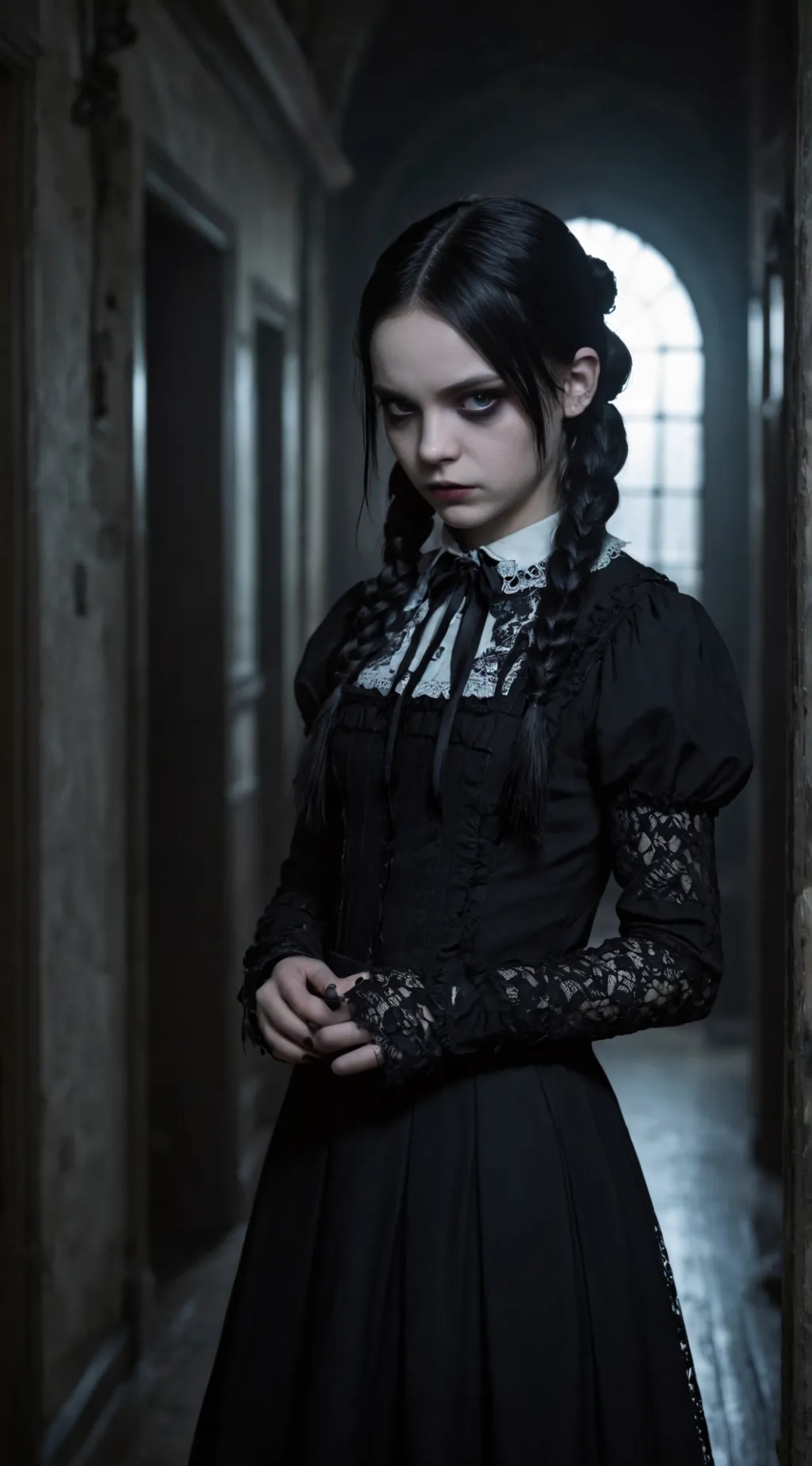 ai character: Wednesday Addams background