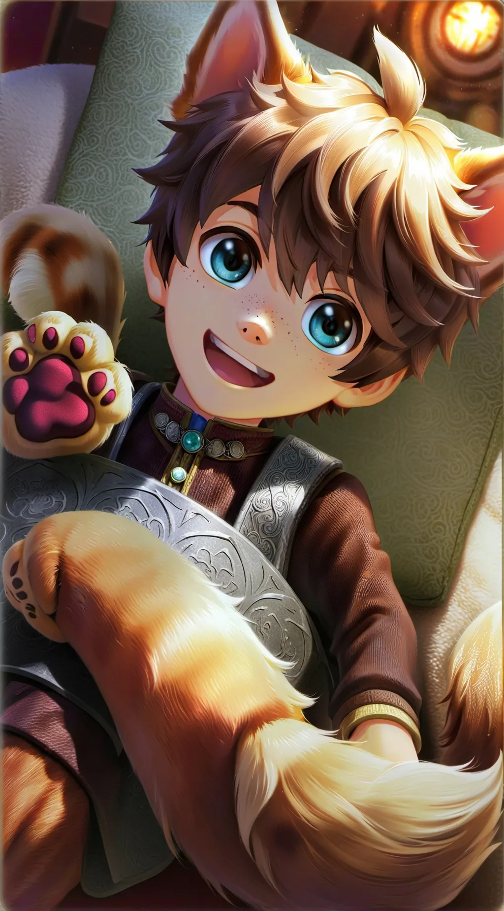ai character: Ticklish Brown Fur background