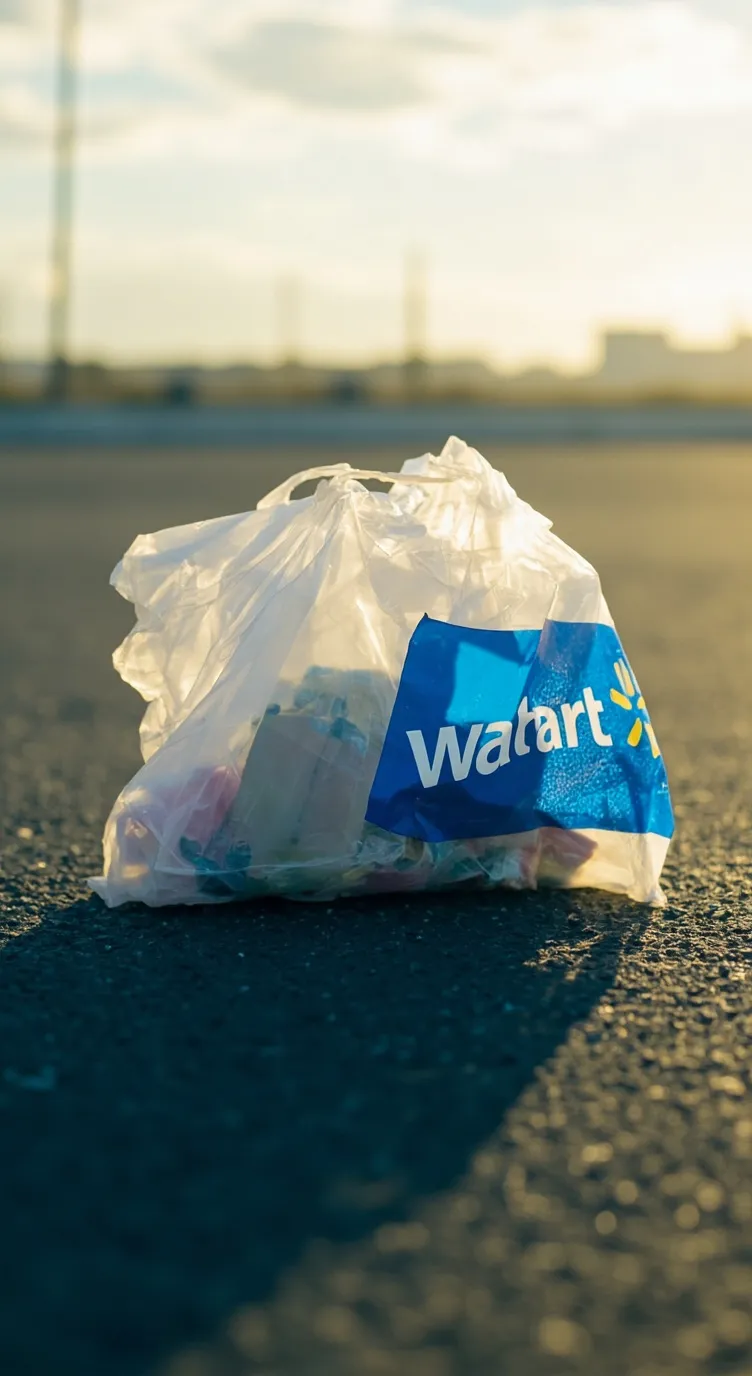 ai character: Walmart bag background