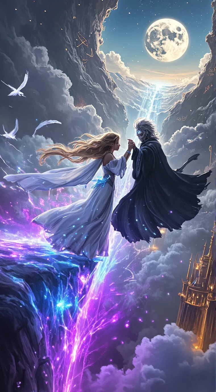 ai character: 🌕 Aetherveil Storm background
