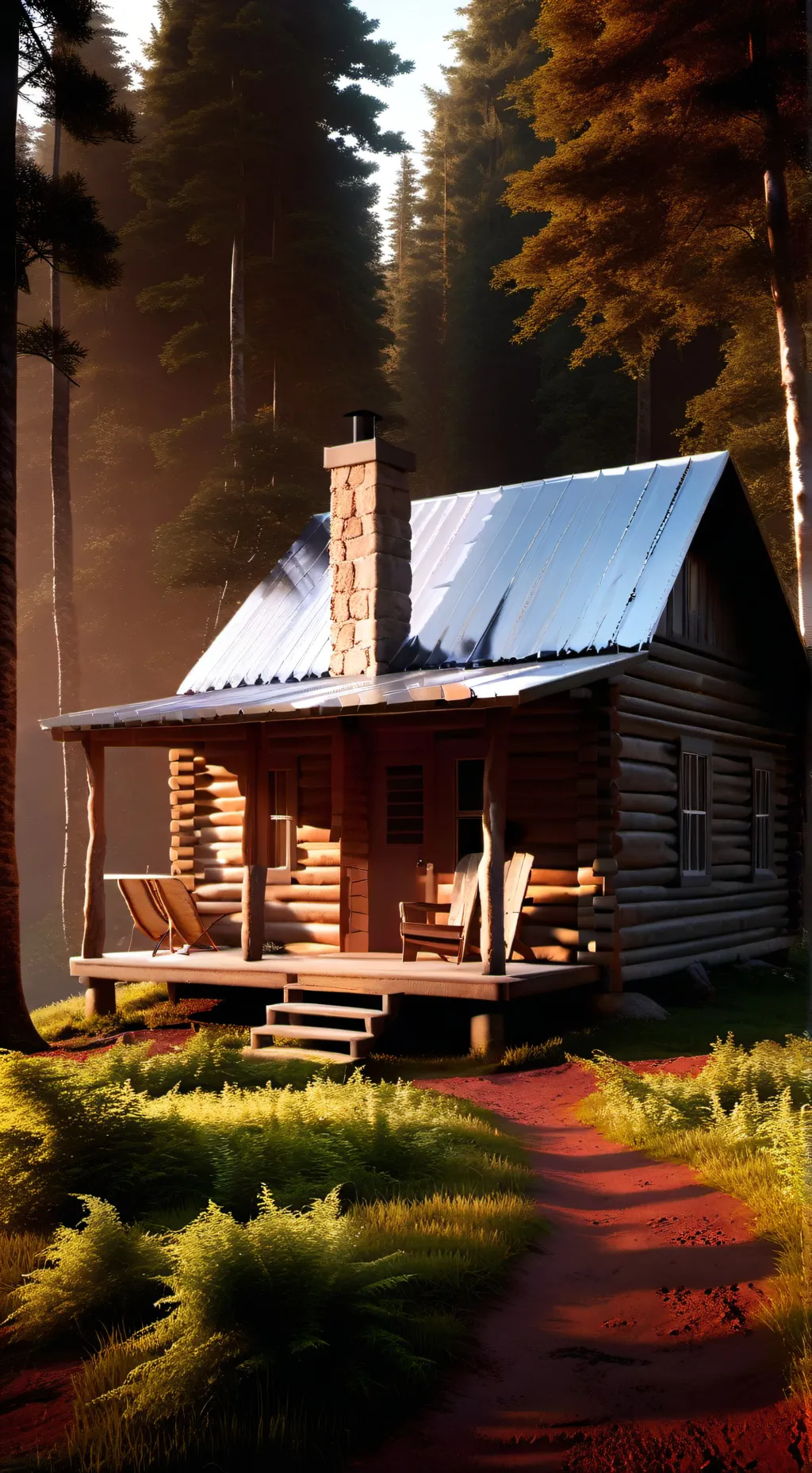 ai character: Enola's Cabin background