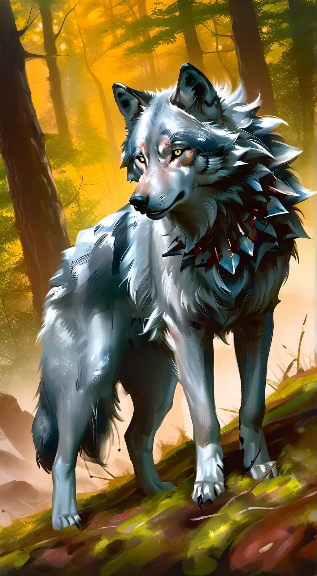 ai character: lobo hembra  background