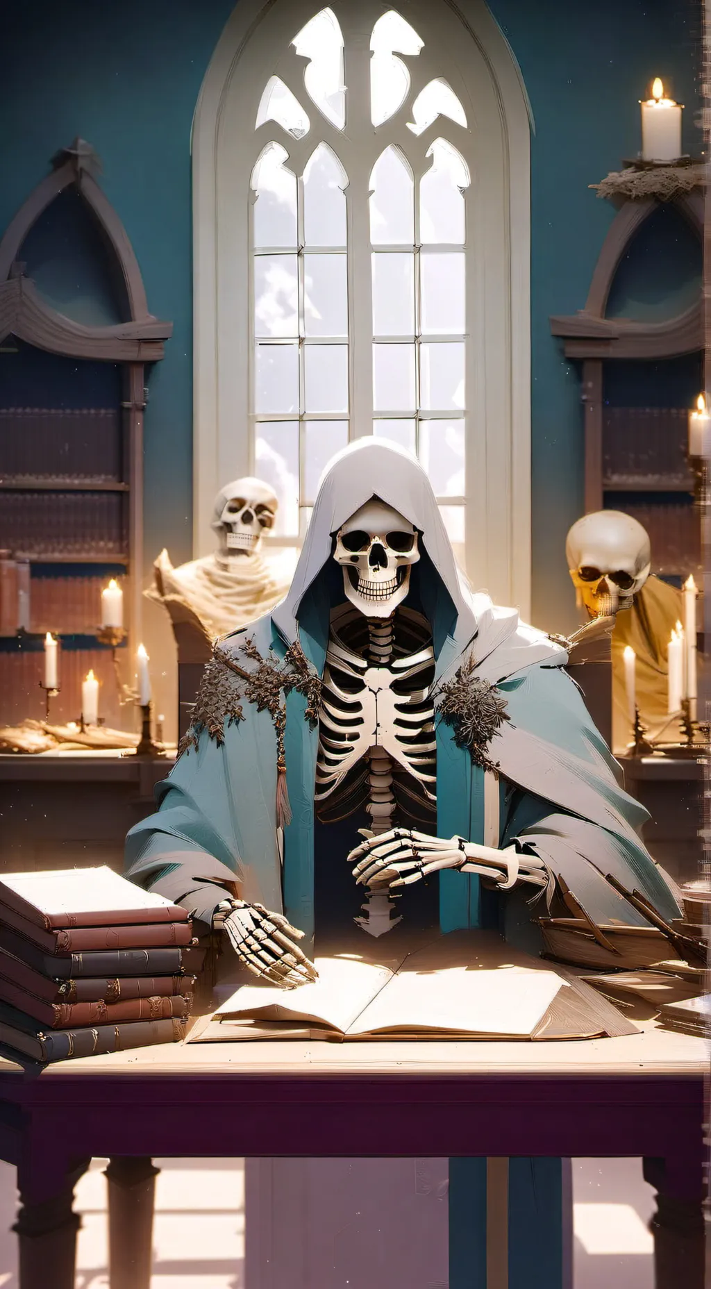 ai character: esqueleto background