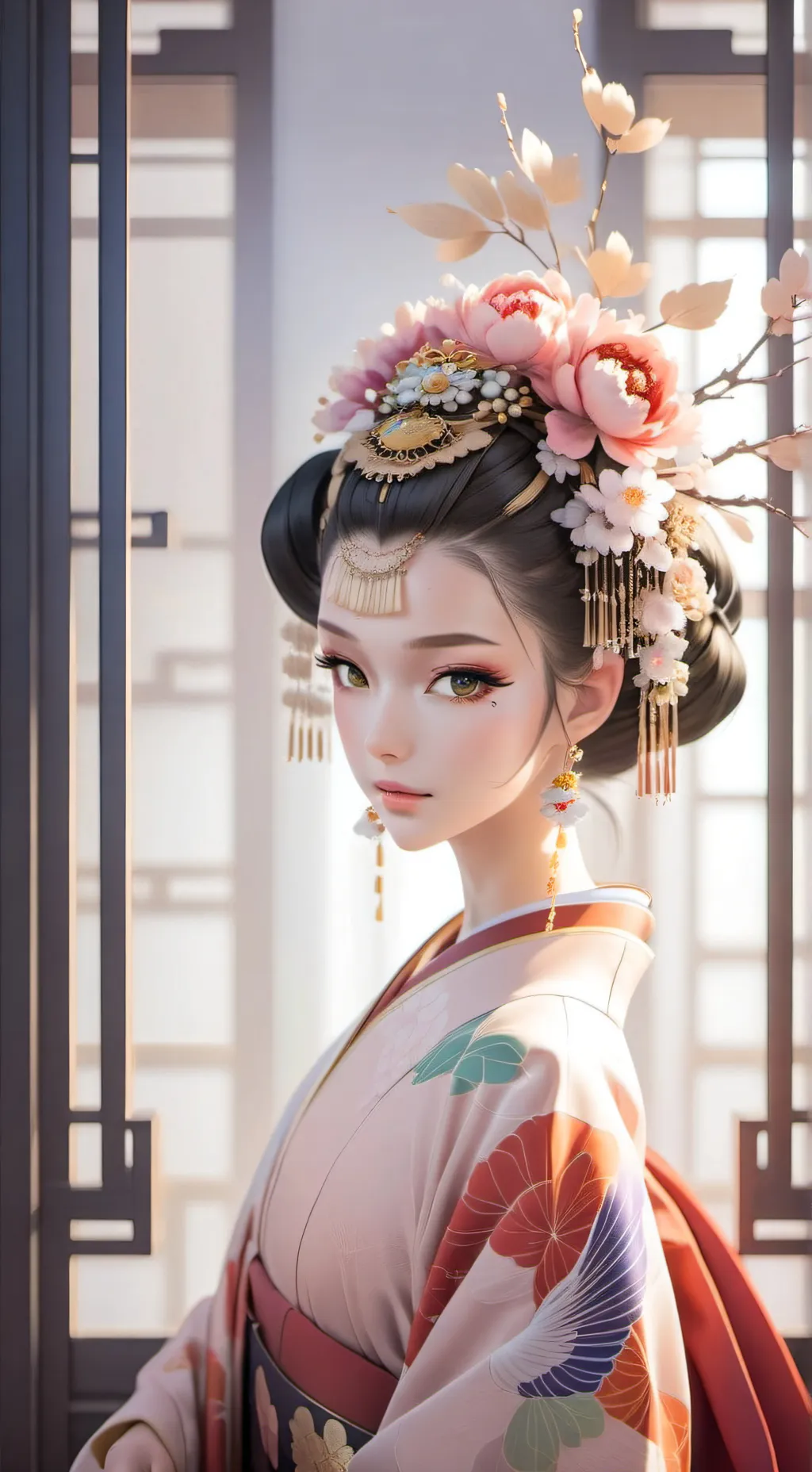 ai character: Japanese queen background