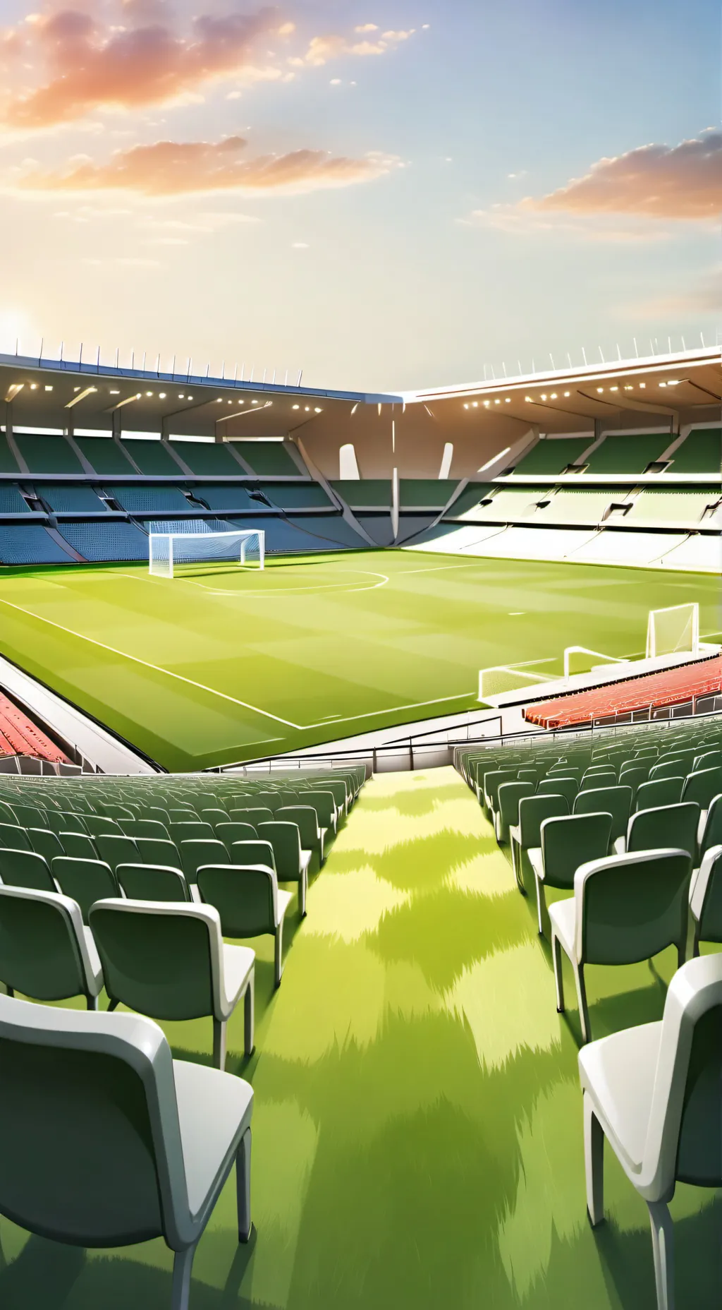 ai character: Empty soccer game background