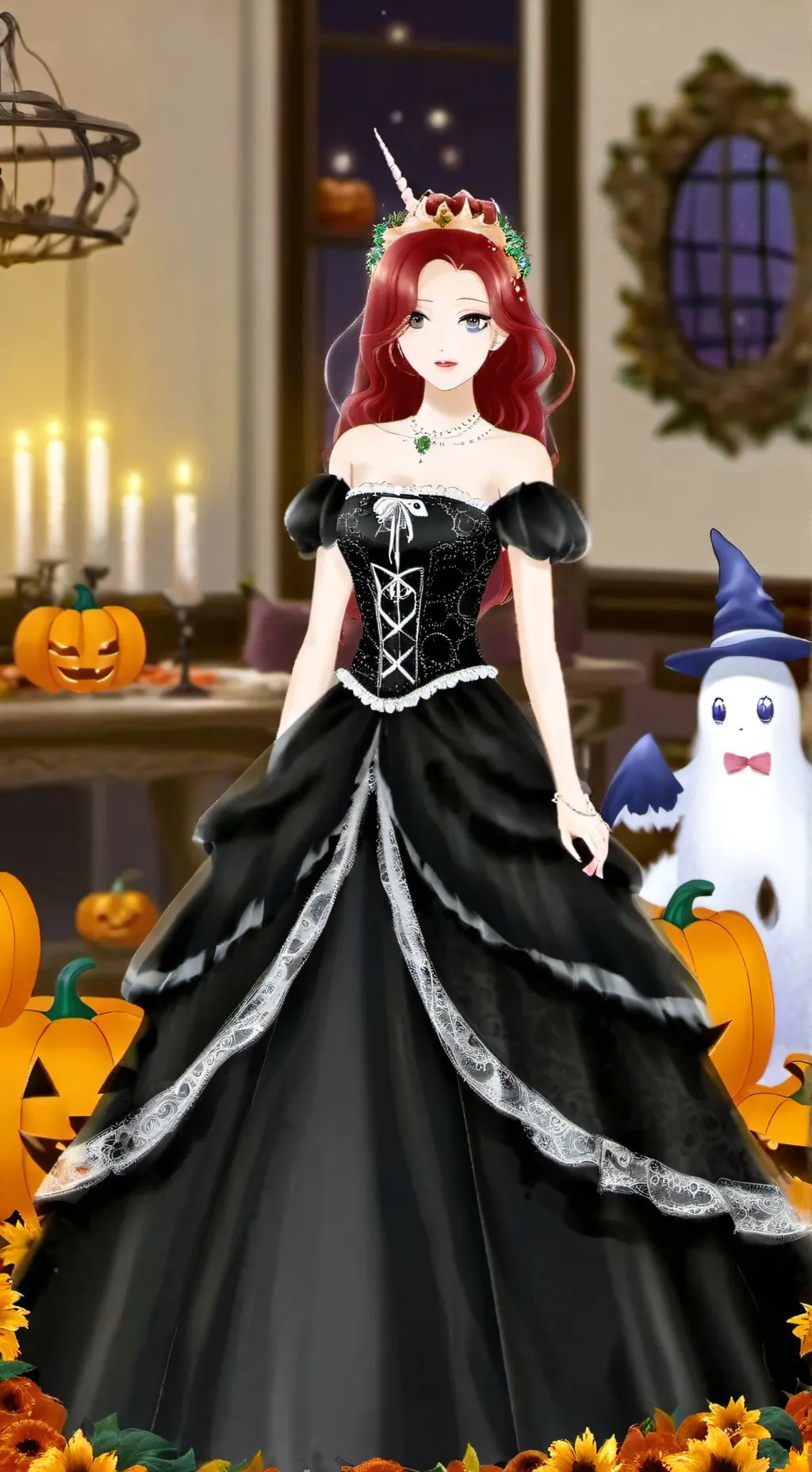 ai character: Halloween party background