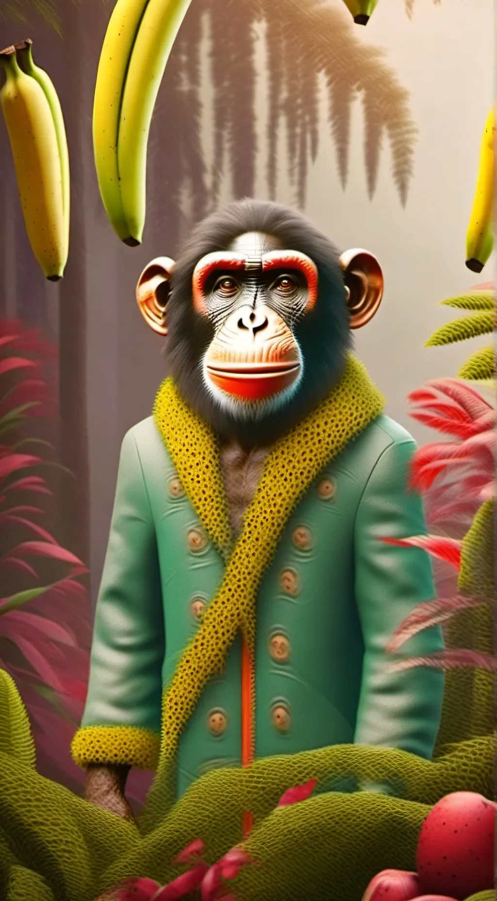 ai character: Chipanzini bananin background