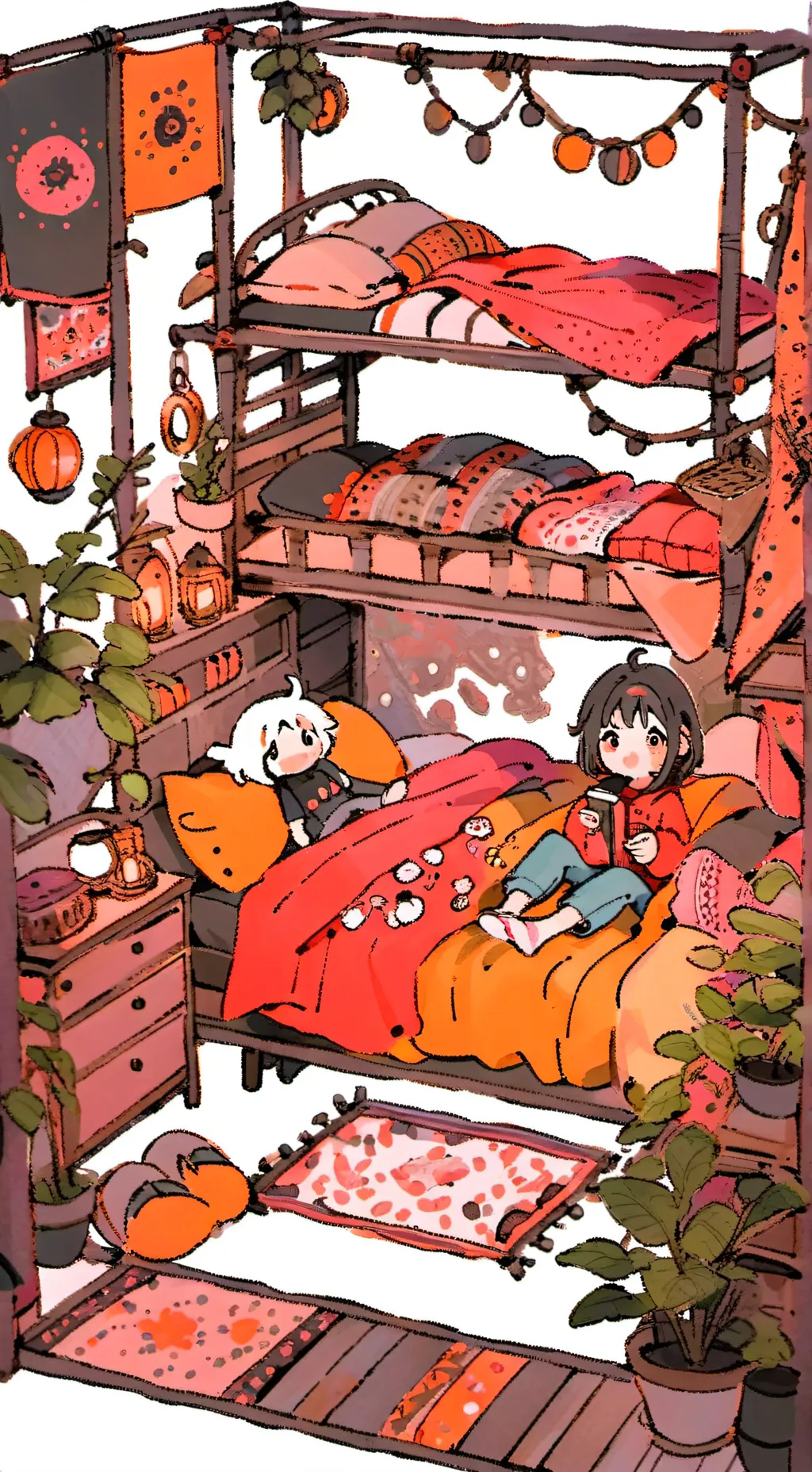 ai character: Md sleepover chaos background