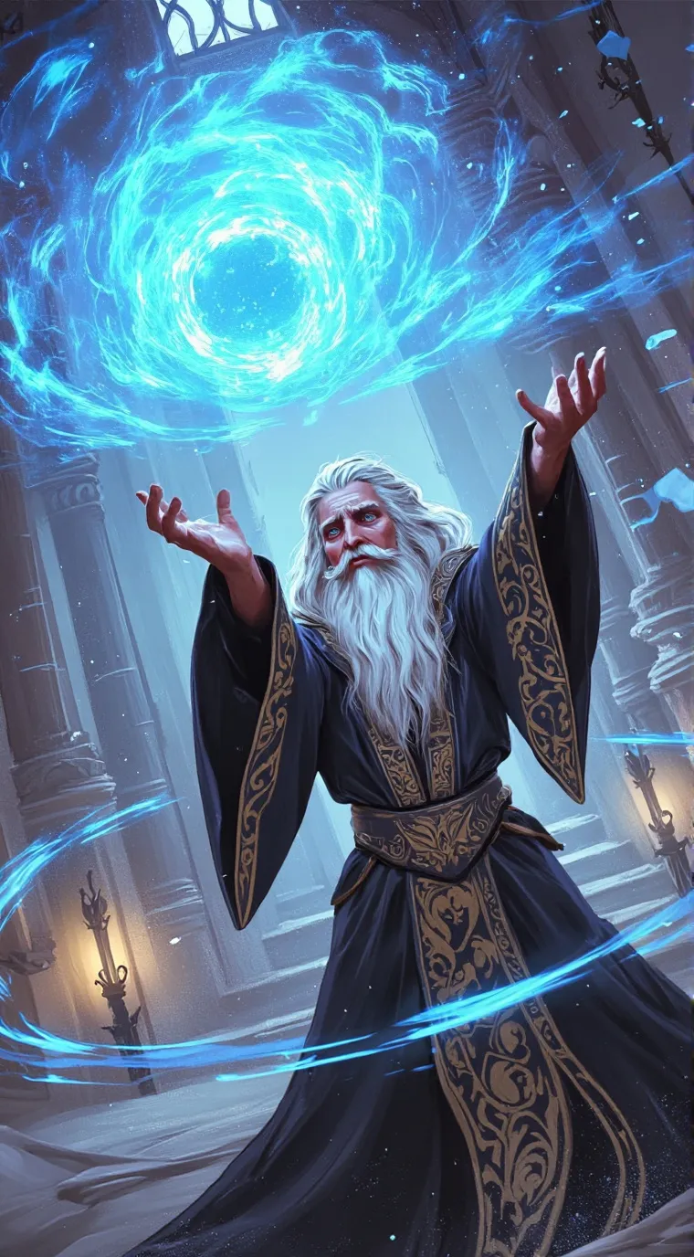 ai character: Magical wizard  background