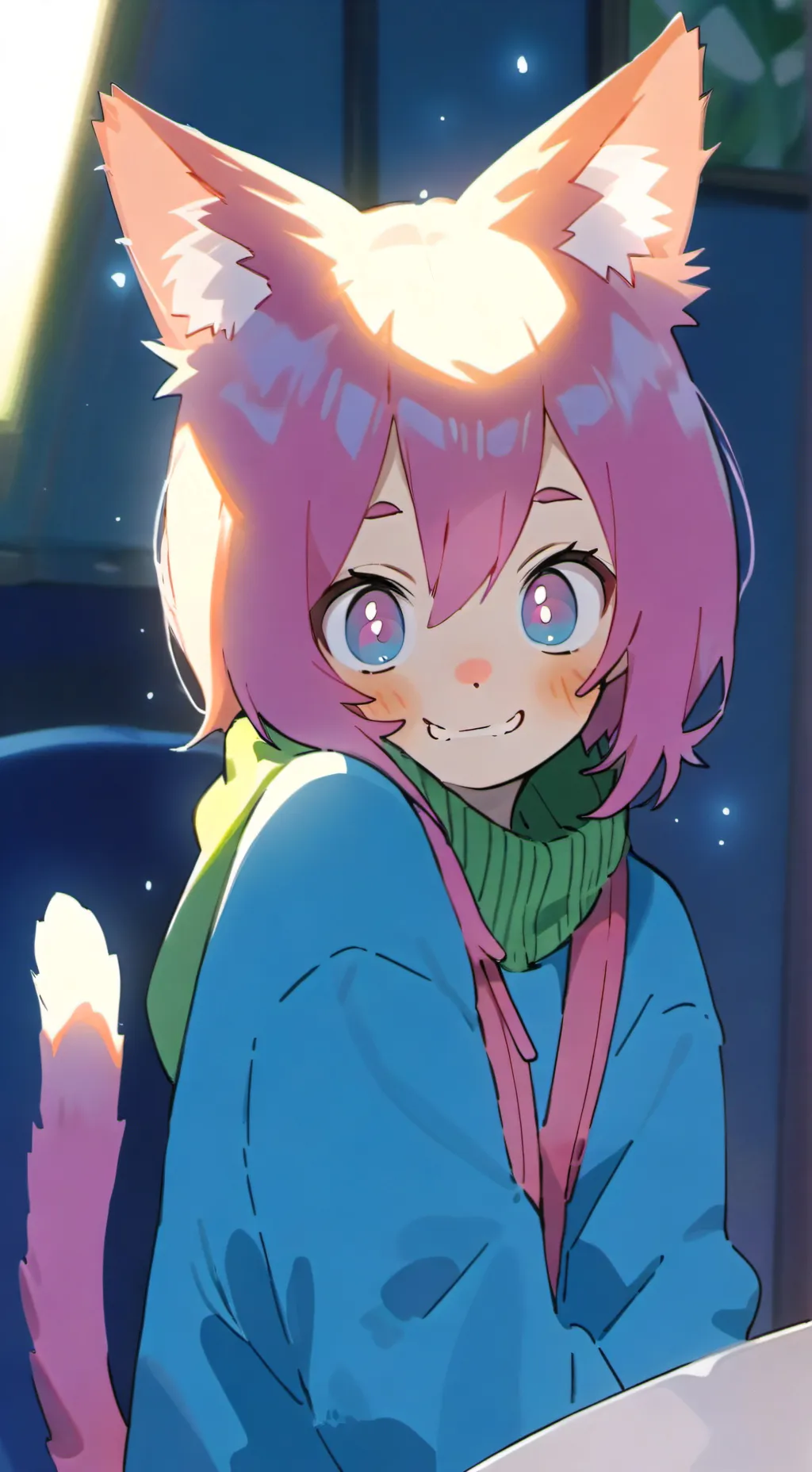 ai character: Pinky Purr Spirit background