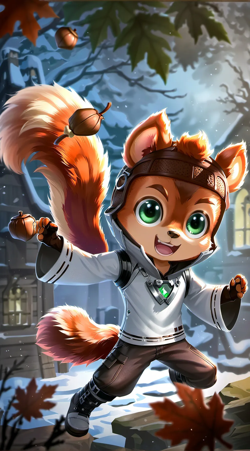 ai character: Rusty Squirrel Spirit background