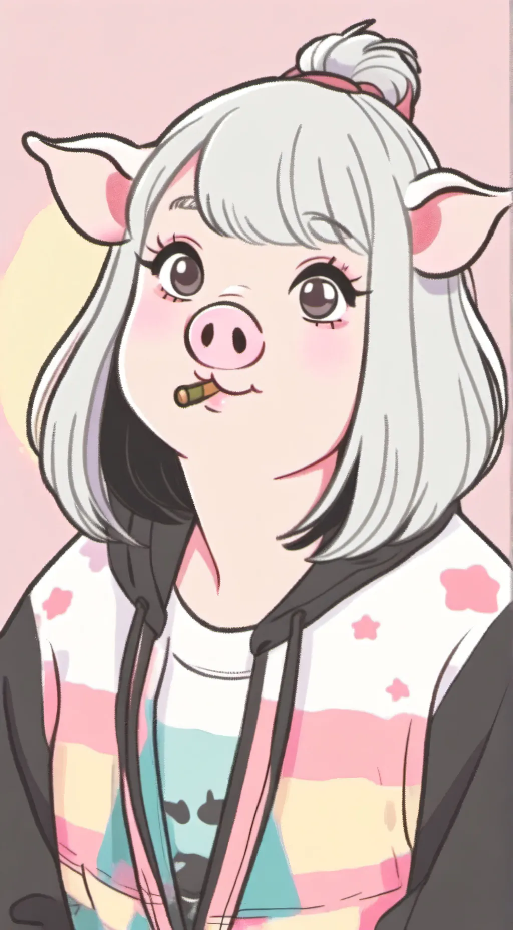 ai character: Pig ally Zoie background