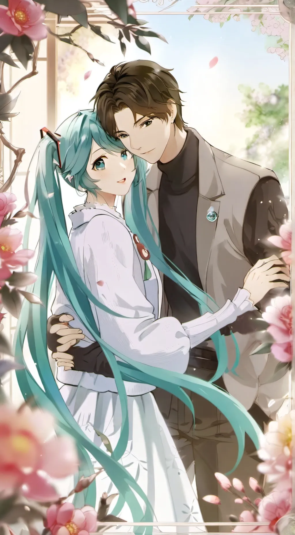 ai character: miku y tu 💜❤️ background