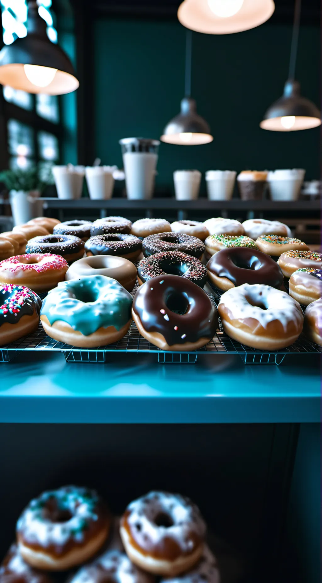 ai character: Donut shop  background