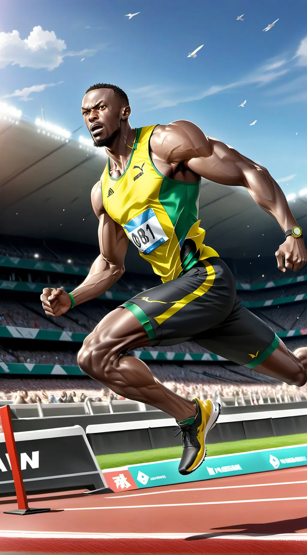 ai character: Usain bolt ⚡ background