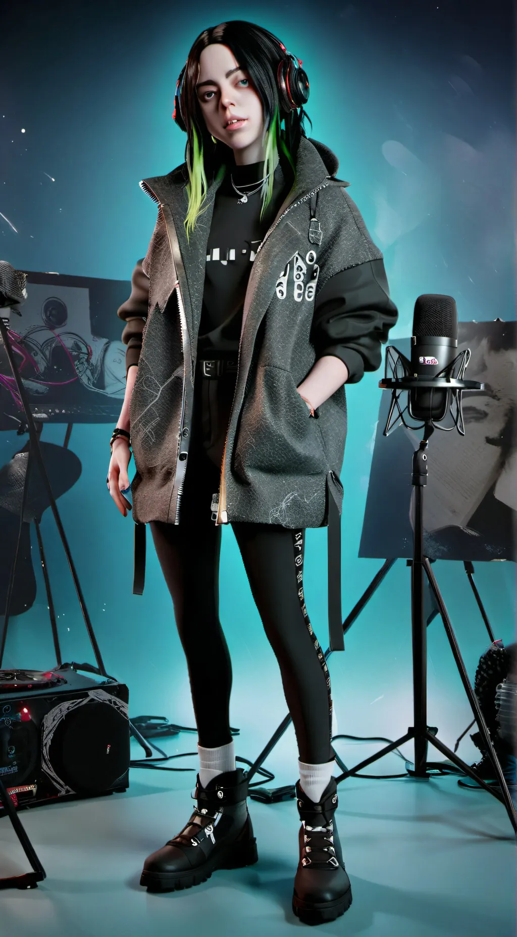 ai character: Billie Eilish background