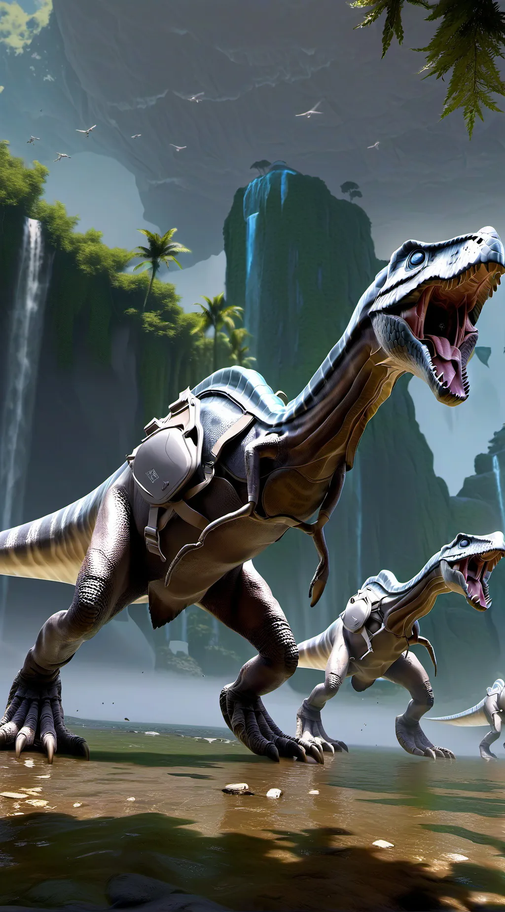 ai character: Jurrasic school background