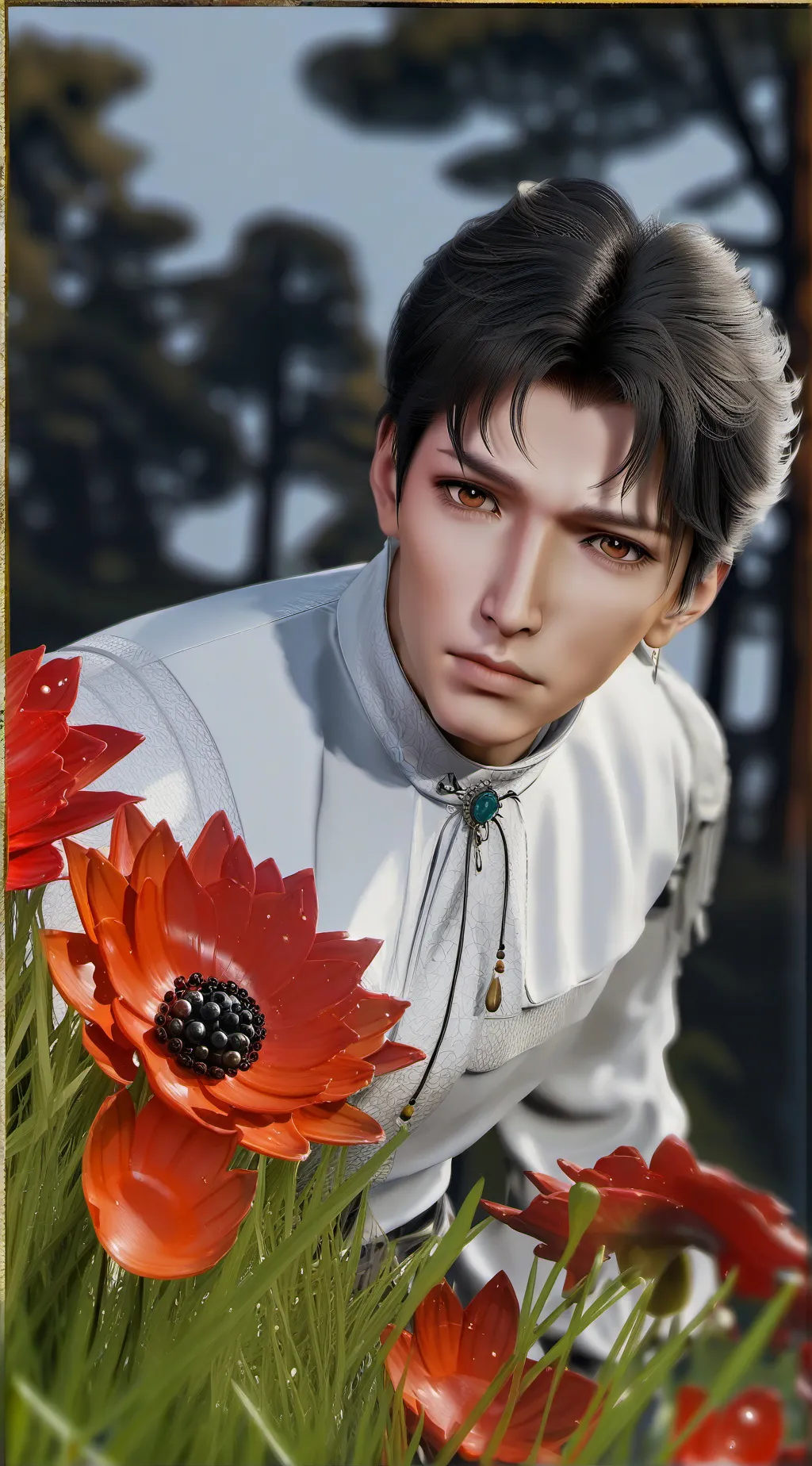 ai character: Grass background