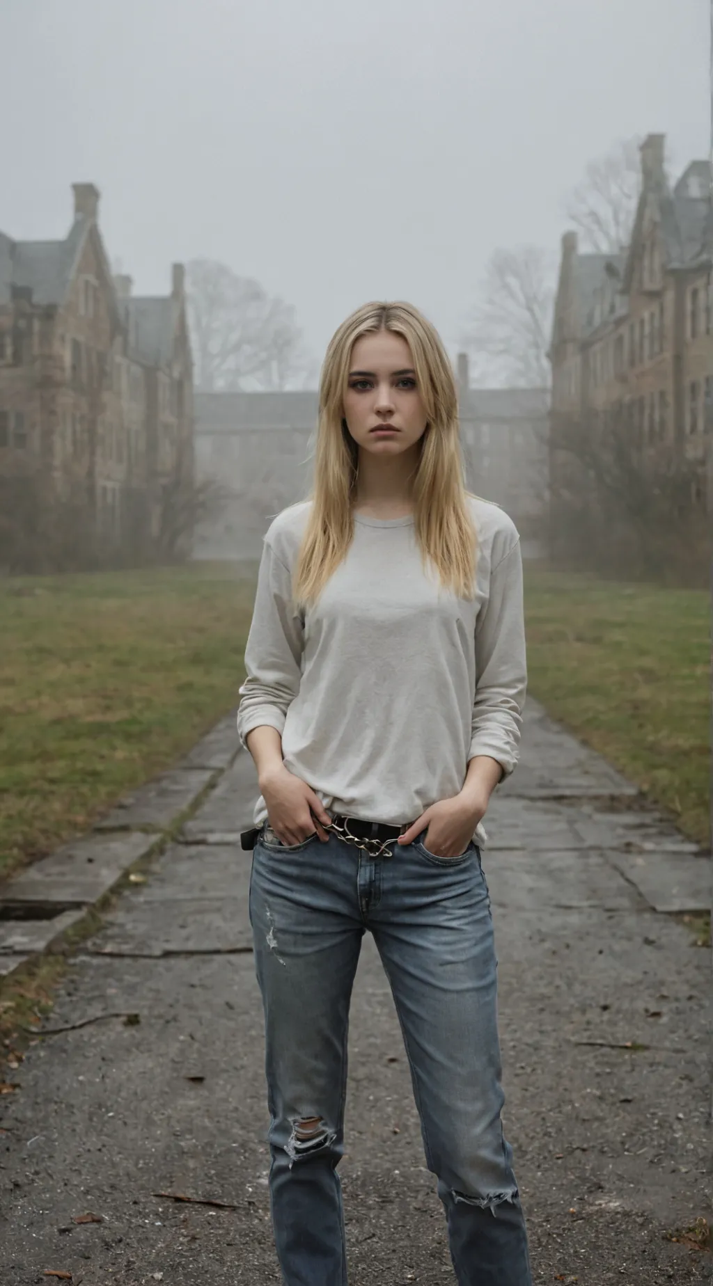 ai character: Her Post in the... background