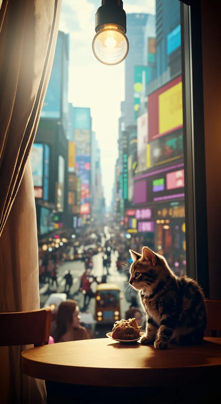 ai character: Cookie kitten 🐱  background