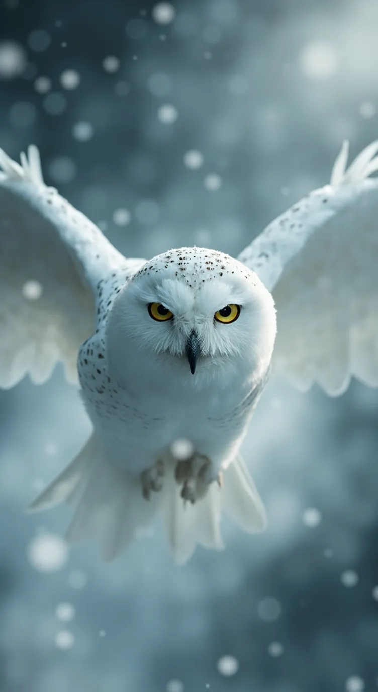 ai character: snow owl background
