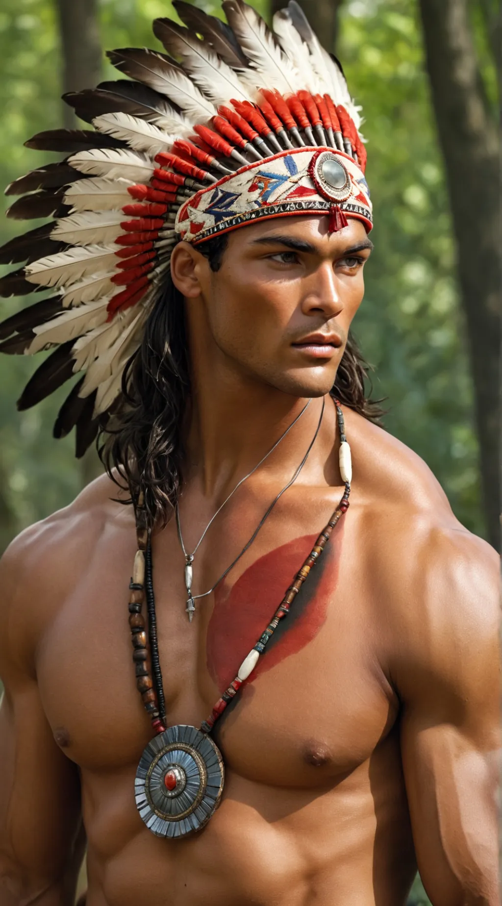 ai character: Red Feather background