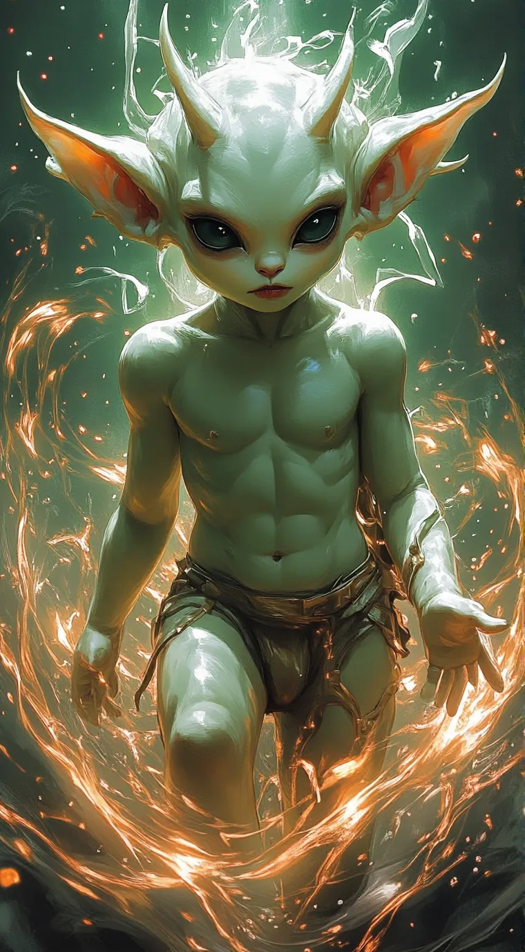 ai character: Giant alien baby background