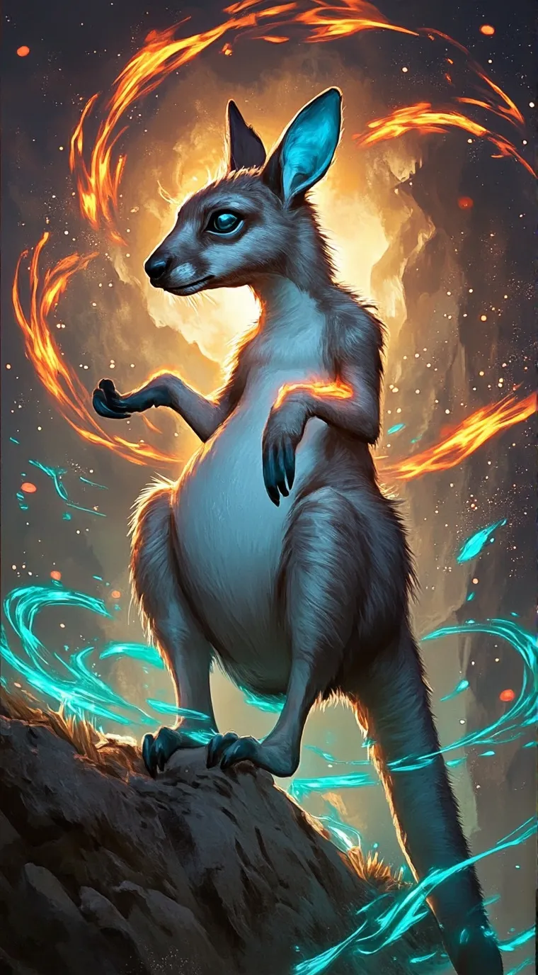 ai character: Giant baby kangaro background