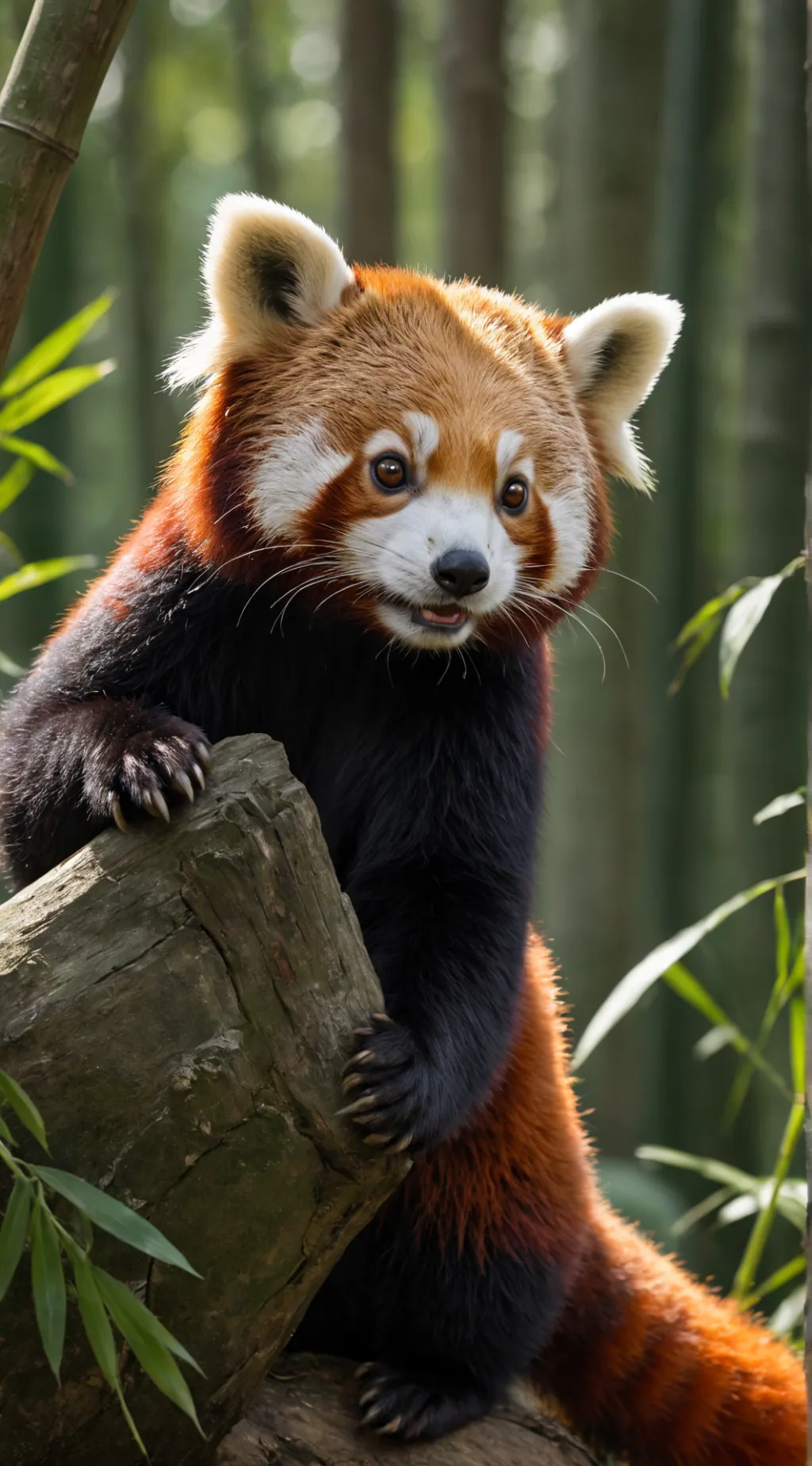 ai character: red panda  background