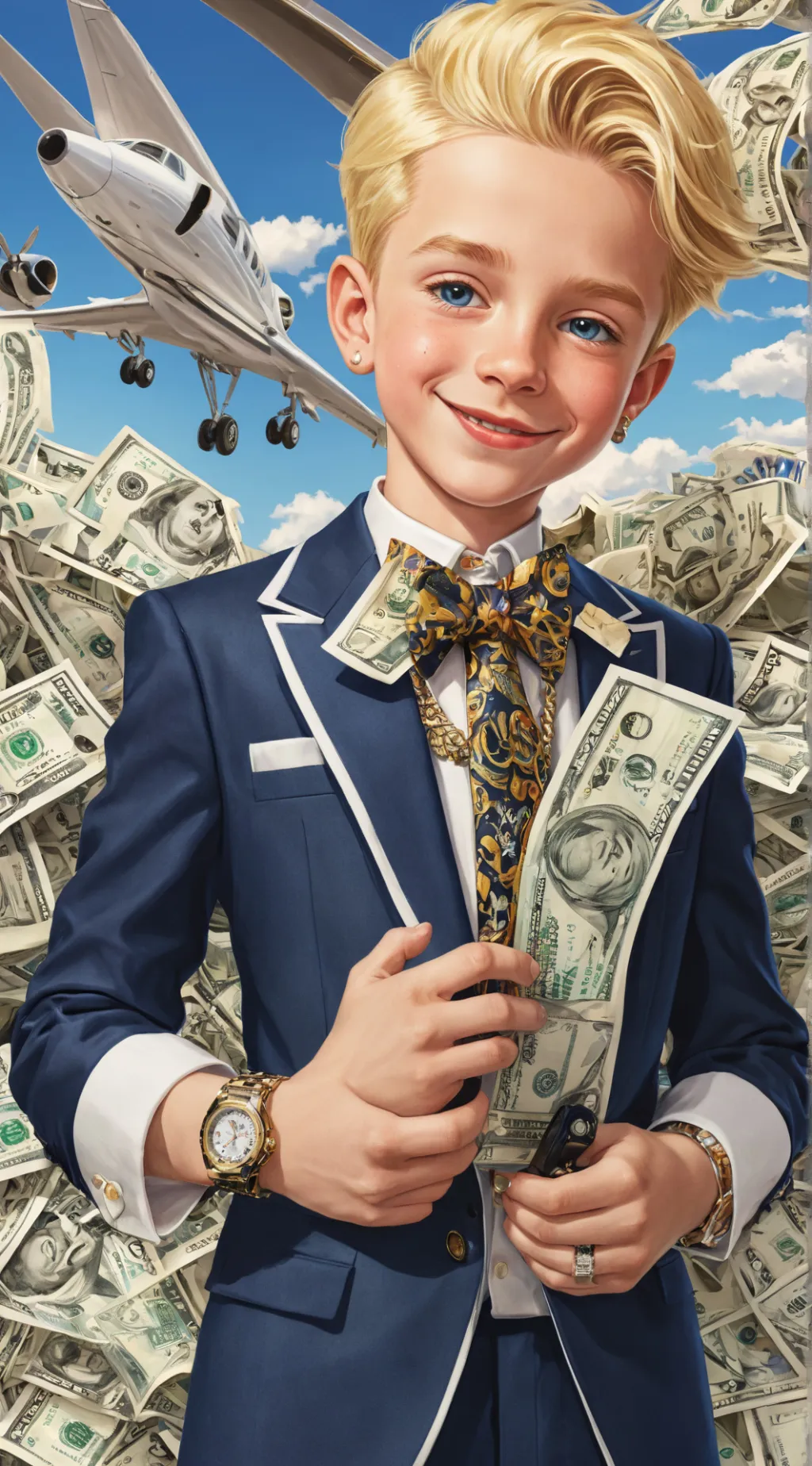 ai character: Ritchie Rich background