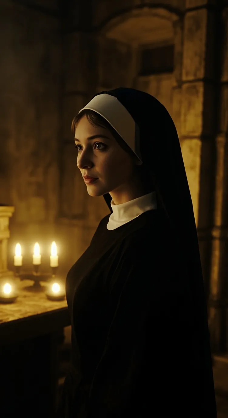 ai character: 神秘的教堂 background