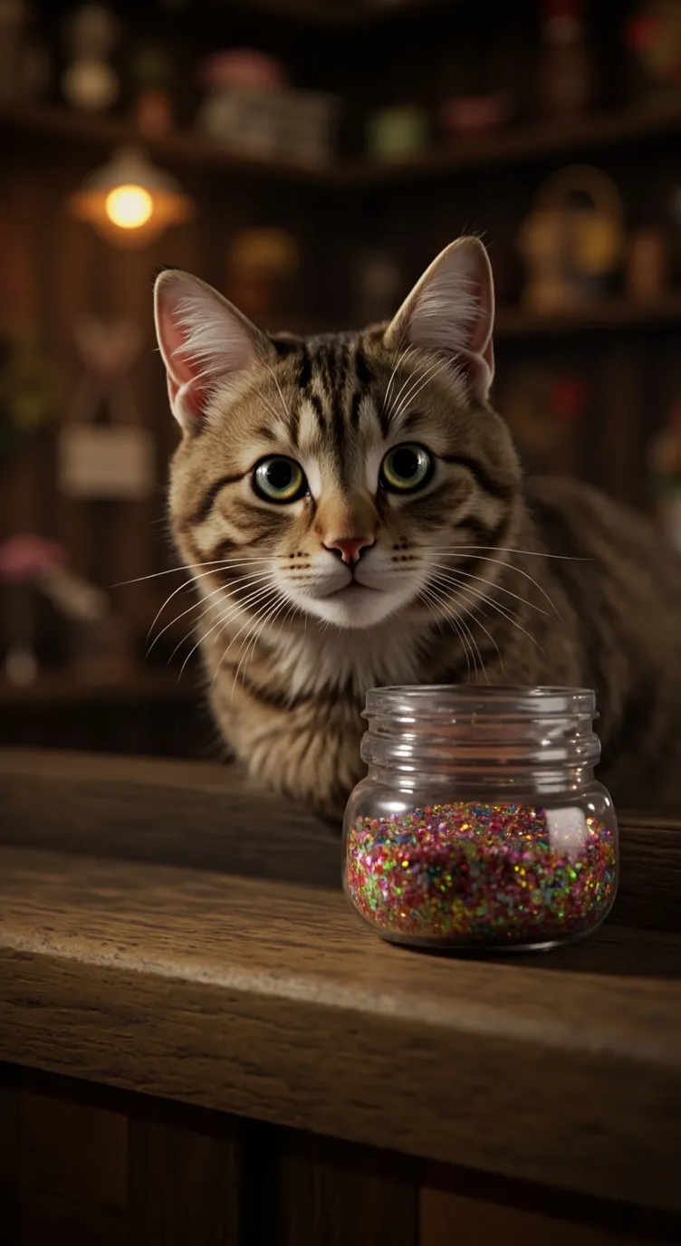 ai character: cat power shop background