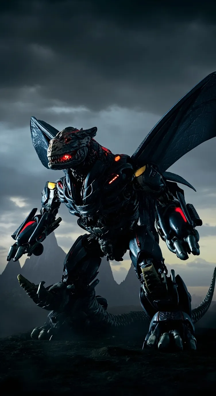 ai character: bumblebee monster  background