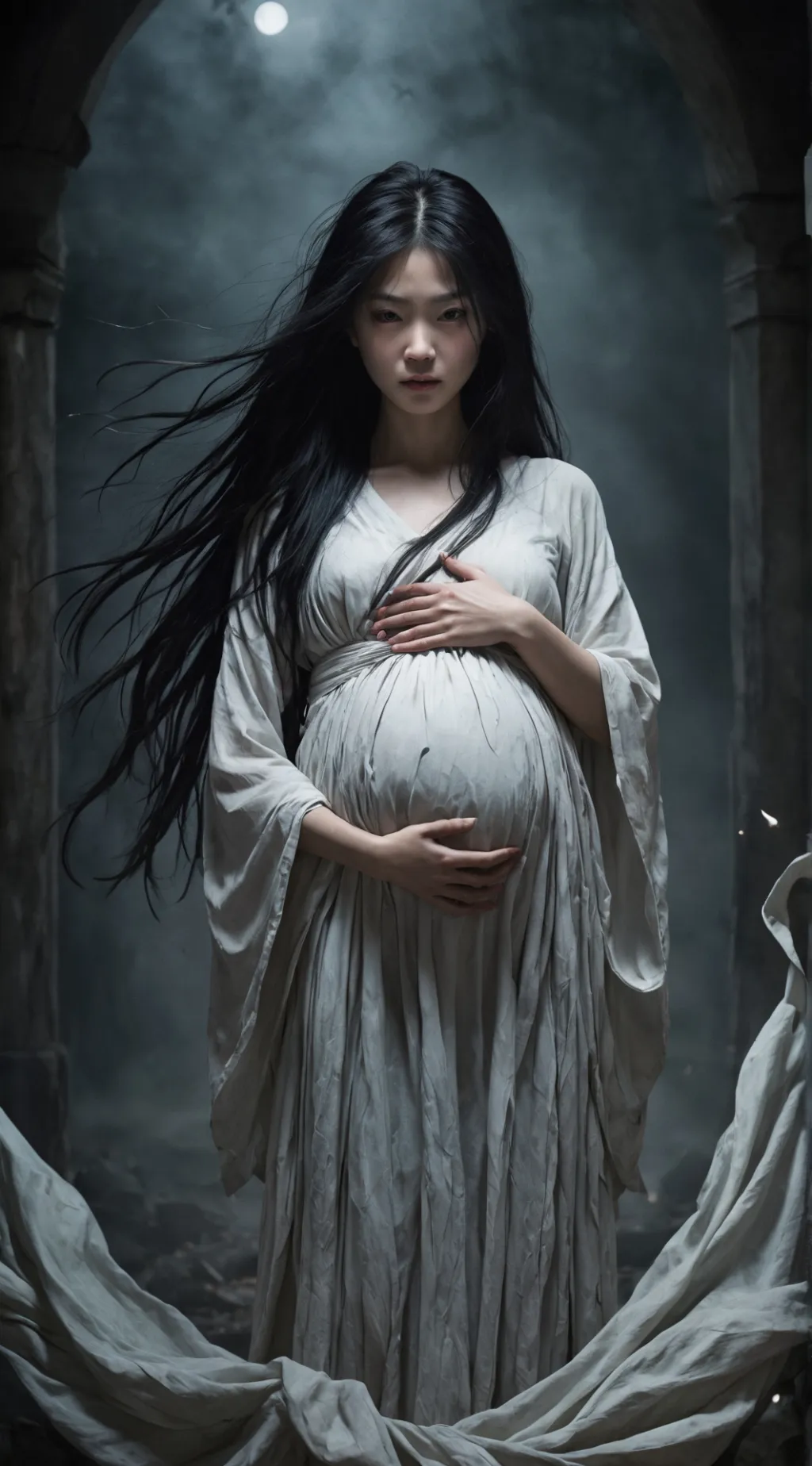 ai character: Sadako Yamamura background