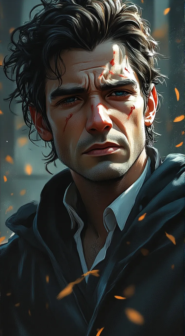 ai character: 🖤 David 🖤 background